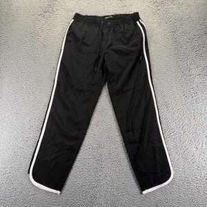 Express Pant Women 28x26 Black Polyester Track Striped Stretch Activewear Sports